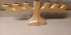 Jewish Judaica Large Wood Menorah Candle Holder