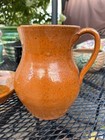 2 Pieces - Jugtown Ware Vintage North Carolina Pottery Old Orange Leaded Glaze