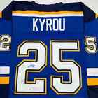 Autographed signed Jordan Kyrou St  Louis Blue Hockey Jersey Jsa Coa