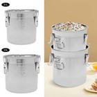 21l 33l Airtight Rice Bucket 304 Stainless Steel Canister Food Storage Container