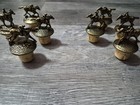 Horse Metal   Cork Reusable Bottle Stopper Set  8 Pack Silver beige 2in