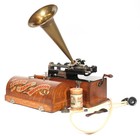 1898 Edison Suitcase Home Phonograph W orig  14  Brass Horn   Many Great Extras