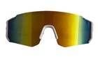 Shield Cycling Sunglasses White Frame Mirrored Multicolor Lens Lightweight