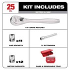 Combination Sae Wrench Mechanics Tool Set With 1 4 In  Drive Sae metric Ratchet