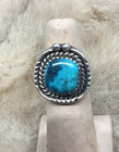 Native American Indian Vintage Turquoise Sterling Silver Ring sz  4