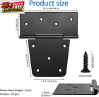 Heavy Duty Gate Hinges Wooden Fence Black Metal Barn Door Shed Hardware 6 Pack