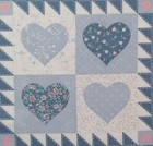 Vtg wamsutta blues calico  4-patch   Quilt Pattern  Cotton Fabric Panel  8 x8  