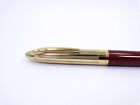 Vintage Sheaffer  592 Crest Gold Plate Red Lacquer 18k Gold F Nib Fountain Pen