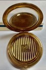 Vtg Rare Stratton Powder Compact Gold Cobult Blue Ballet Dancers Case Makeup
