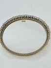 Vintage Matson Vanity 24 Kt Gold Plated Floral Vine 3 Pc Mirror Tray Brush Set