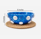 Modern Decorative Resin Bowl With White Polka Dot Design Premium Resin Craft    