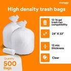 Clear Trash Can Liners  12   16 Gallon High Density Garbage Bags  24 X 33 In