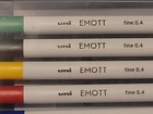Emott Uni Fine Liner Pens Fine Point 0 4mm 5 Colors Water-based Assorted Ink