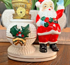 Rare Vintage 1950s Ucagco Santa Claus Porcelain Christmas Oil Lamp Japan - B22