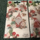 New Craft Consortium Clear Rubber Stamp 2 Sets  Gnomes Mushrooms Birds Winter