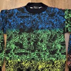 Nos Vintage Sweatshirt Crew Neck Shirt Skate Surf All Over Neon 80s Youth Large