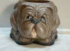 Vintage Ceramic Planter English Bulldog Succulents Flowers Detailed 3d