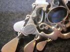 Antique Peruzzi Florence 800 Silver Lapis Lazuli Drop Dangle Brooch Pin Pendant