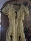 Antique Vintage 1930s 1940s Butter Yellow Maxi Long Babydoll Princess Dress Xs