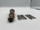 Vintage Antique Wood Handle Screwdriver multi Tool With Bit Storage 10 Bits  
