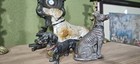Antique Vintage Cast Metal  Dogs   Original Paint 