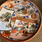 1900 Japanese Kutani Eggshell Porcelain China Geisha Girl Meiji Saucer Smaller