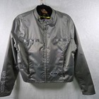 Vtg Harley Davidson Textile Mesh Riding Jacket Women Large Zip Polyester Silver