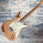 Super Vintage Distresswood Electric Guitar White Pickguard 3 Single Coil Pickups