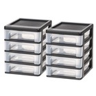4-drawer Desktop Organizer Compact Unit Stacking Plastic Storage Set Of 2 New