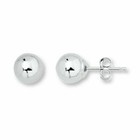 Solid White Gold Ball Stud Earrings High Polish Backs