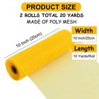 Yellow Decorative Mesh Ribbon Rolls 2 Pcs 10 Inch 10 Yards Fabric Wreath Decor