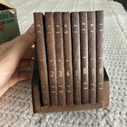 Vintage Mcm Davar Wooden Book Volume Cork Coasters Set Of 8 Book Lover Gift 70s
