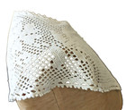 Vintage White Hand Crocheted Dress Or Sweater Collar Filet Crochet 100  Cotton