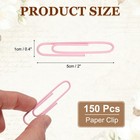 150 Pcs Pin Shape Paper Clip   2 X 0 4  Large Pin Paper Clip  Pastel Pink