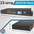 Pyle 10 Outlet Power Sequencer Conditioner - 13 Amp 2000w Rack Mount Pro Audi