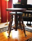Vintage Wood Piano Stool Organ Claw Foot Victorian Wooden Seat Antique Ball Feet