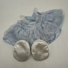 Build A Bear Rare Vtg Blue Glitter Snowflake Dress Lace Teddy Slippers Set- Read