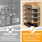 Pull Out Spice Rack Organizer With 20 Jars  Heavy Duty Slide Out Seasoning