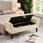 51 5   Footrest Storage Ottoman Bench Velvet Upholstered Bench W  Storage