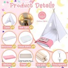 Kids Teepee Tent 4 Pack With Air Mattress Led Lights Play Mat Blanket For Indoor
