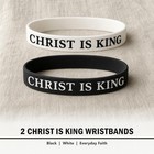 Christ Is King Bracelet  Christian Silicone Wristbands For Men  2 Pack