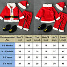 4pcs Santa Claus Costume Kids Baby Suit Christmas Party Outfit Fancy Xmas Dress