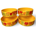 Vtg Set Of 4 Alladinware 70s Salad Bowls Retro Daisy Flower Power Kitchen Yellow