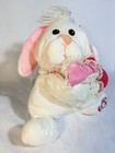 Vintage Fisher Price Puffalump White Bunny Rabbit Holding Heart Plush 1988
