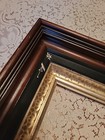 Antique Eastlake Spoon Carved Ebony Deep Shadowbox Wood Walnut  Picture Frame 