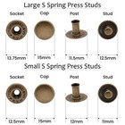 S Spring Press Studs Prym Snap Fasteners Clothing Leathercraft Denim Jacket 15mm