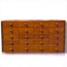 Antique Country Store Watchmakers Sewing Wood Oak Drawer Cabinet Chest Organizer