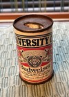 Vintage University Of  Budweiser Metal Beer Can Cigarette Lighter Holder  Rare 