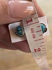 Sterling Silver Turquoise Stud Earrings     Southwest Native Style     Oval Blue