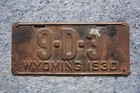 1930 Wyoming Dealer License Plate   9 D 3